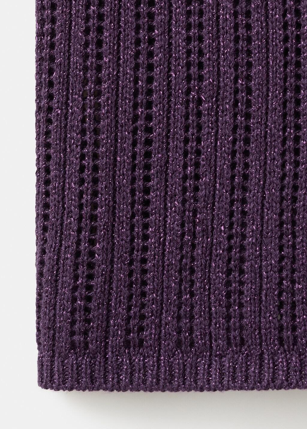Purple Openwork Lurex Knit Top, Medium Purple, large image number 5