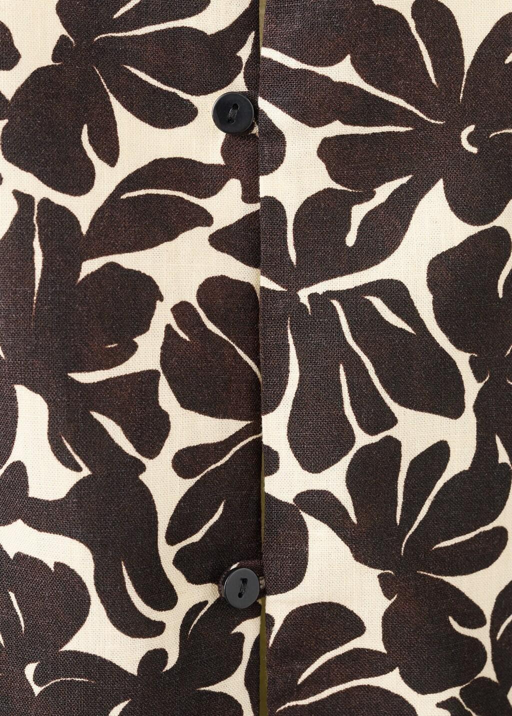 Beige Floral Button-Back Top, Light Beige, large image number 5