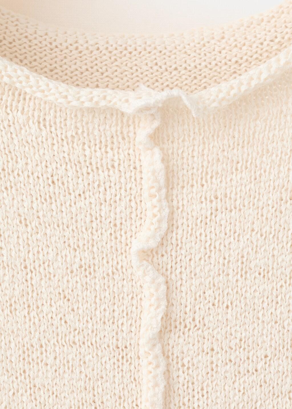 Brown Short-Sleeve Jumper With Wavy Seams, Light Pastel Brown, large image number 1