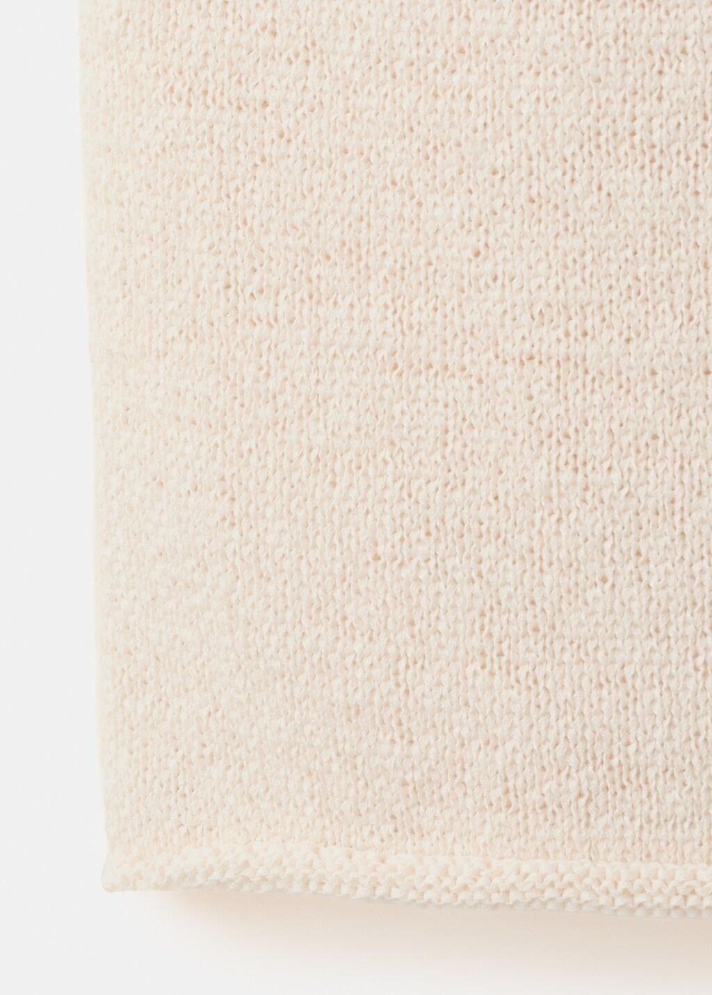 Brown Short-Sleeve Jumper With Wavy Seams, Light Pastel Brown, large image number 5