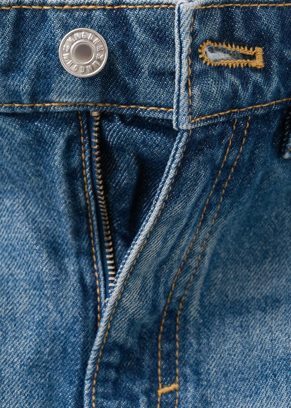 Blue Mid-Rise Denim Skirt, Open Blue, large image number 5