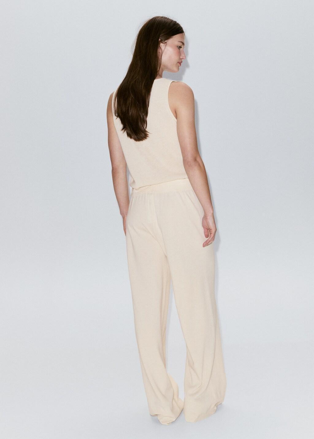 Brown Straight-Fit Trousers With Elastic Waist, Light Pastel Brown, large image number 2