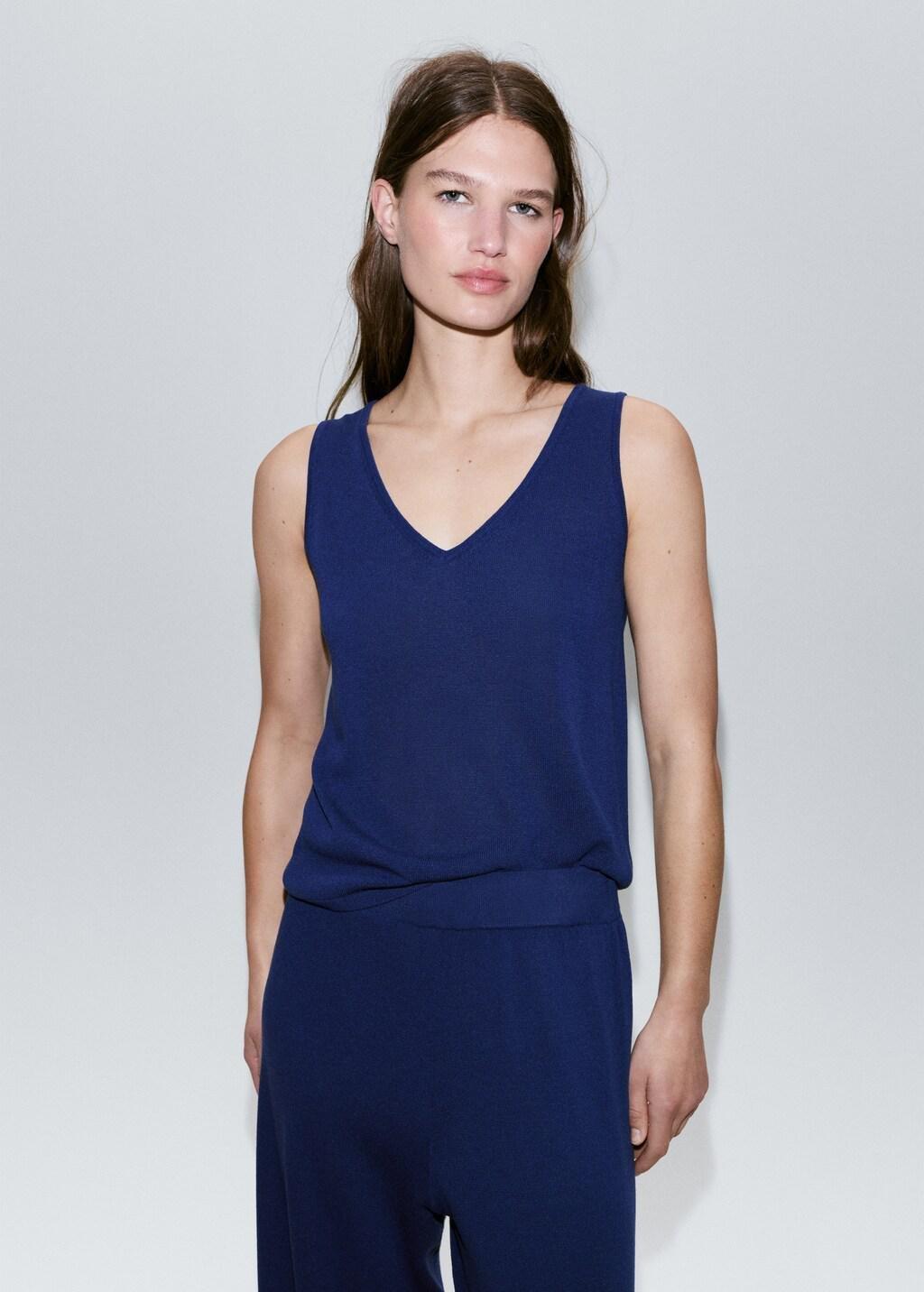 Blue Straight-Fit Trousers With Elastic Waist, Bright Blue, large image number 4