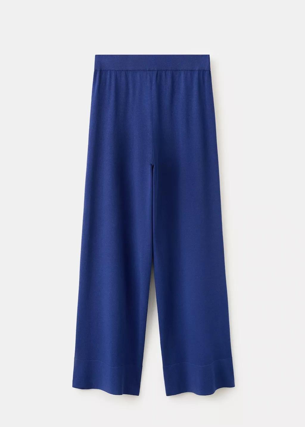 Blue Straight-Fit Trousers With Elastic Waist, Bright Blue, large image number 7
