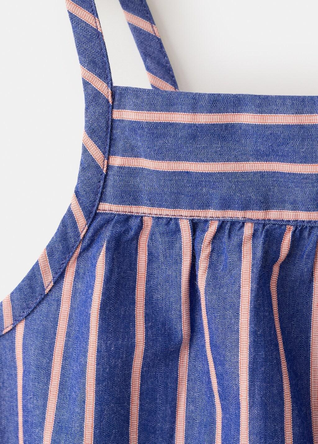 Blue Cut-Out Back Striped Dress, Baby Girls, Medium Blue, large image number 1