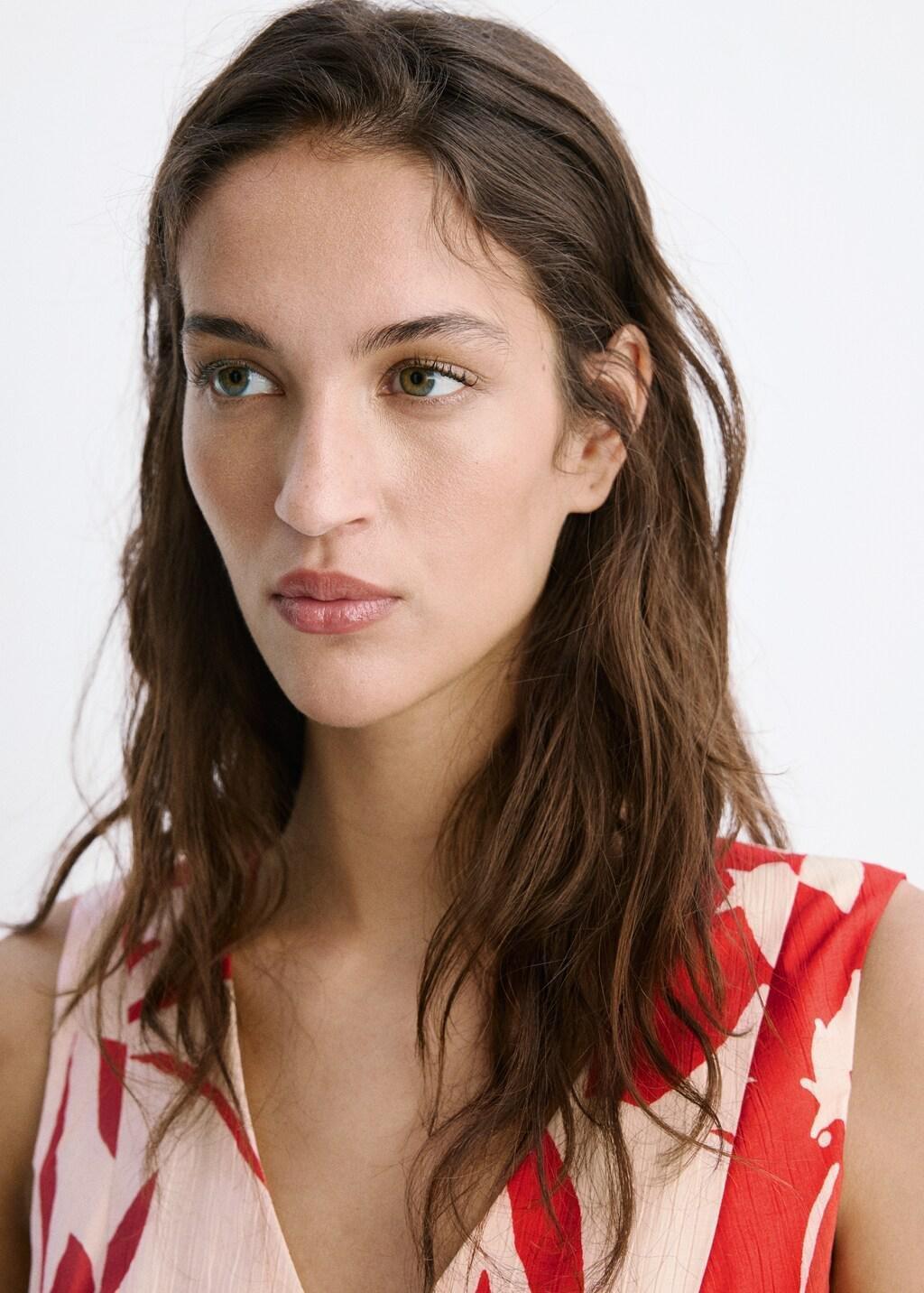 RED Floral print cut-out dress, Red, large image number 4