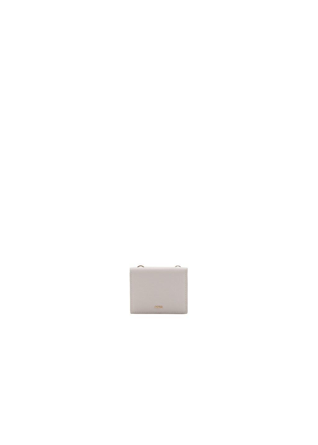 White Saffiano-Effect Card Holder With Zip, Natural White, large image number 2