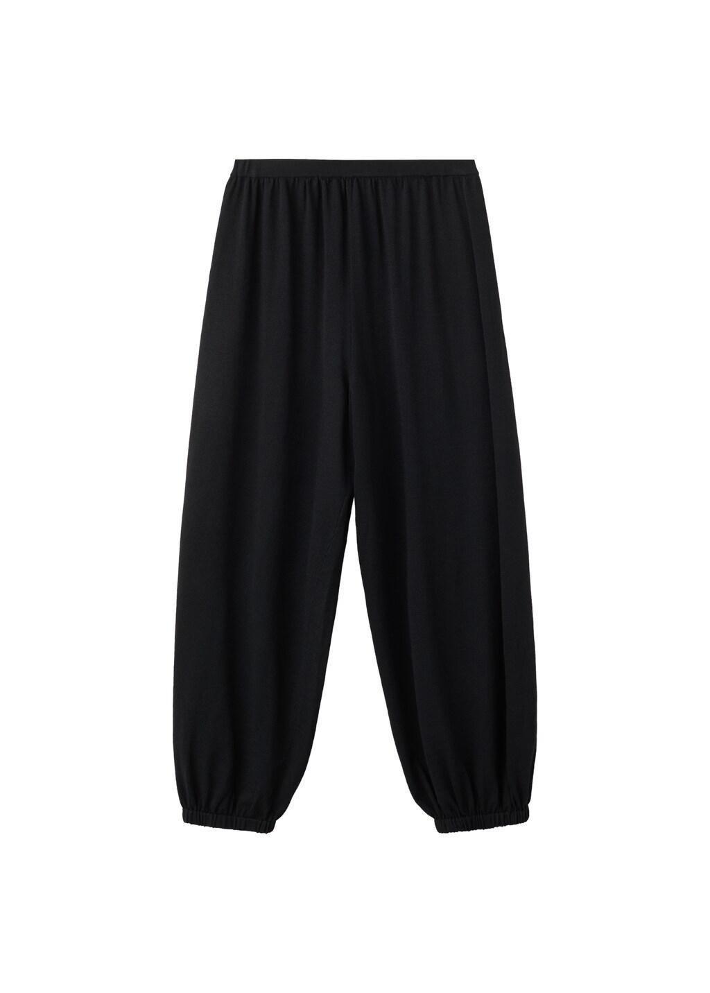 Black Mid-Rise Harem Pants, Black, large image number 3