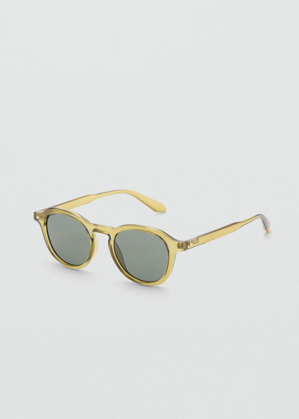 Khaki Semi-Transparent Frame Sunglasses, Beige - Khaki, large image number 0