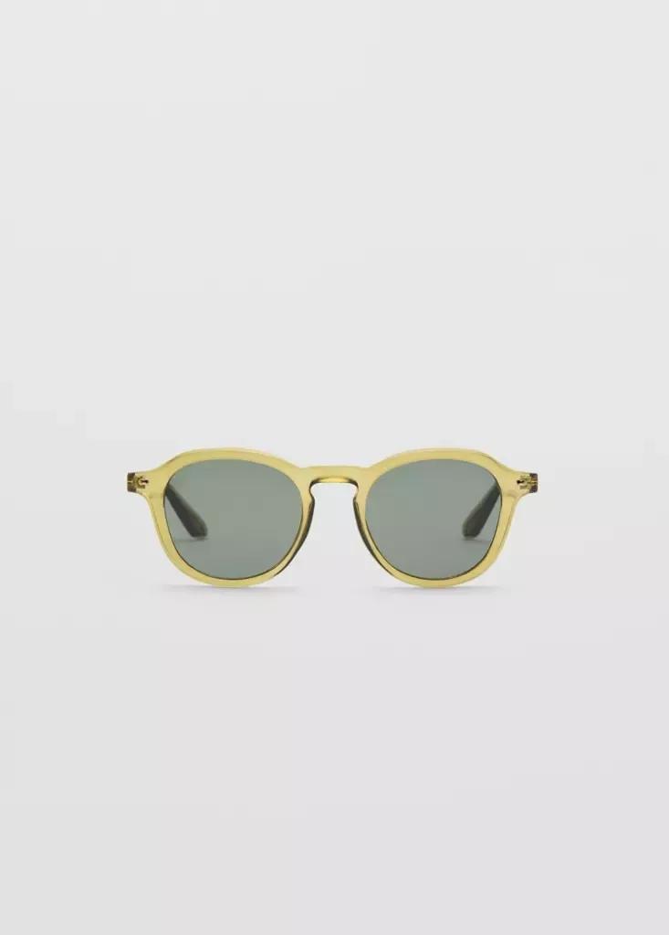 Khaki Semi-Transparent Frame Sunglasses, Beige - Khaki, large image number 3