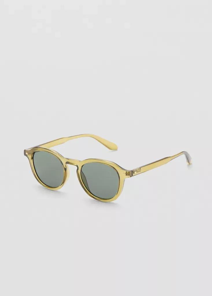 Khaki Semi-Transparent Frame Sunglasses, Beige - Khaki, large image number 4