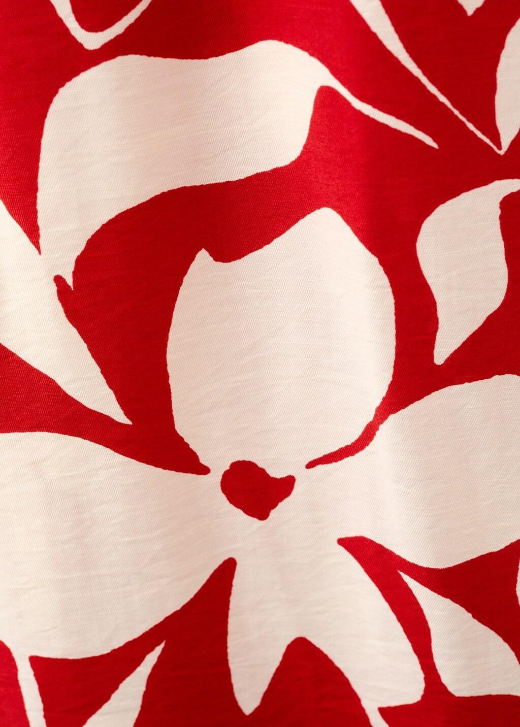 Red Floral Print Jumpsuit With Belt, Red, large image number 5