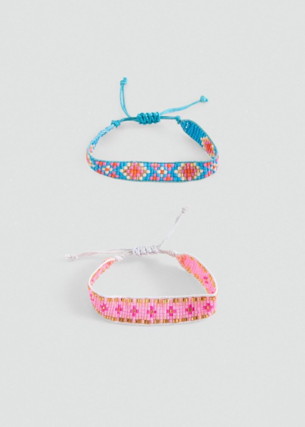 Pink Combined Bracelets, Set Of 2, Kids Girls, Pink, large image number 0