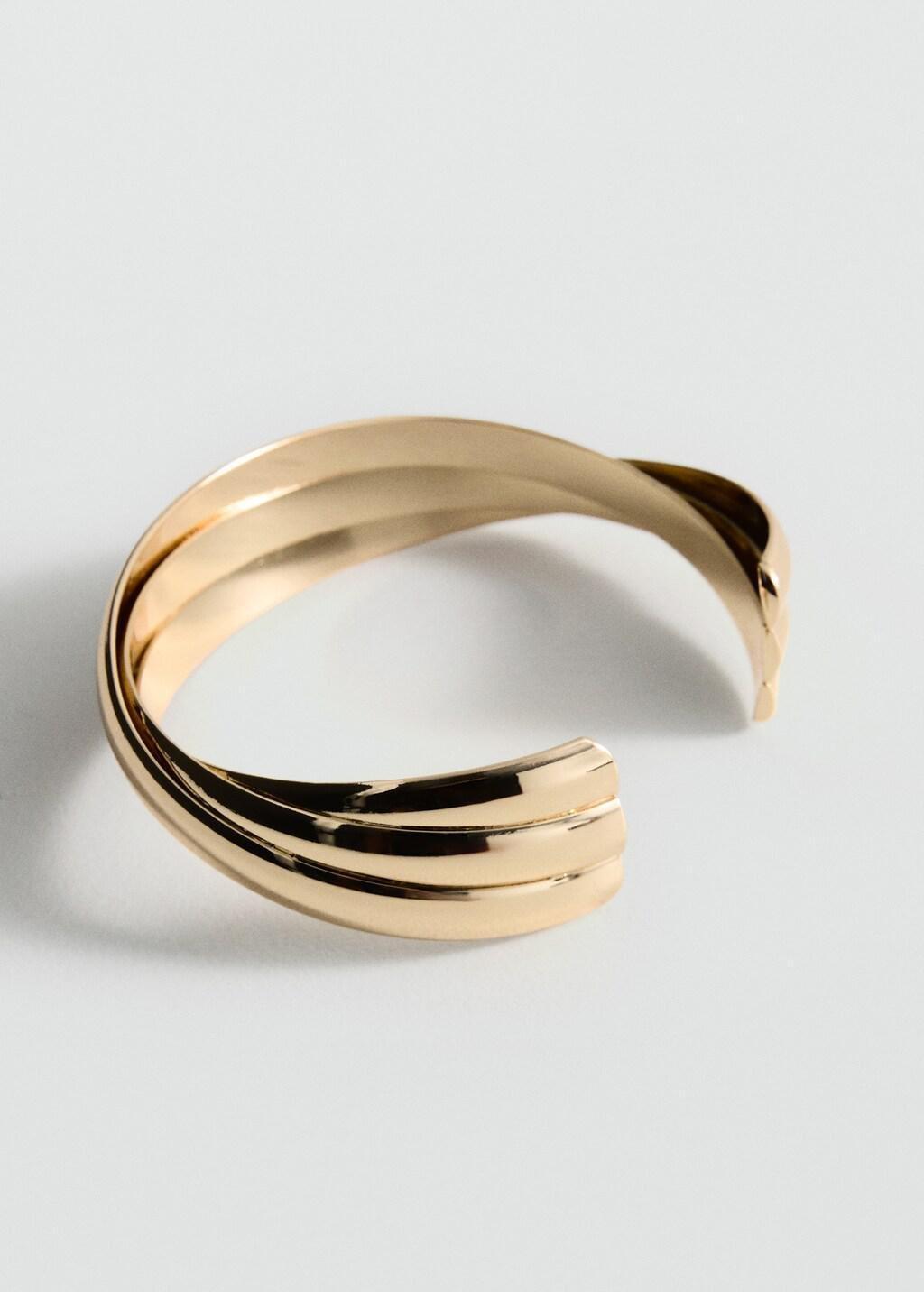 GOLD Rigid bracelet with relief, Gold, large image number 0