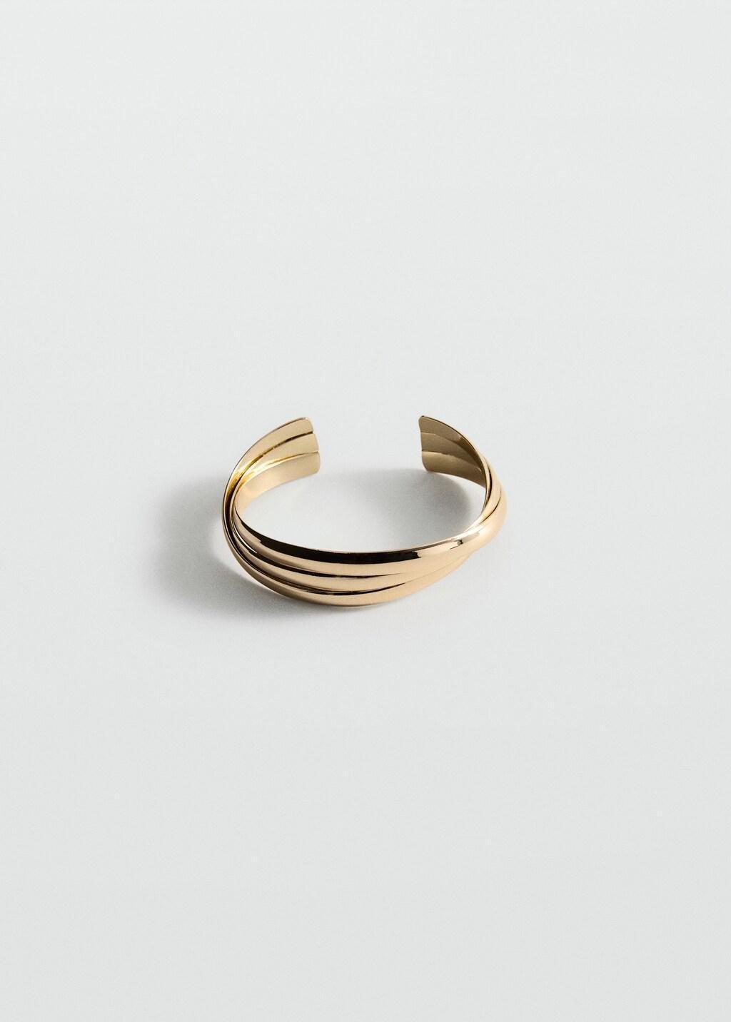 GOLD Rigid bracelet with relief, Gold, large image number 3
