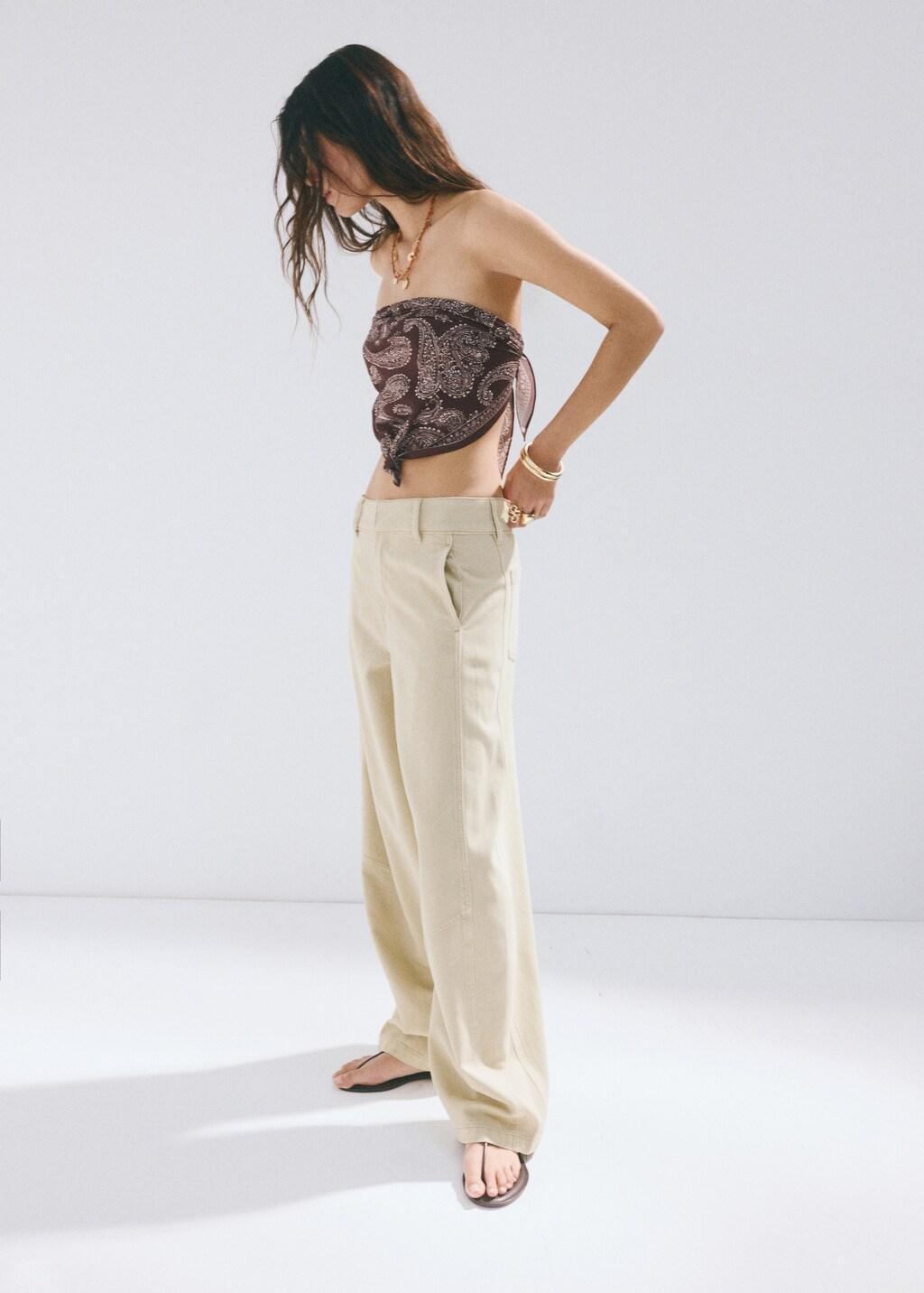 Khaki Balloon Seam Jeans, Beige - Khaki, large image number 0