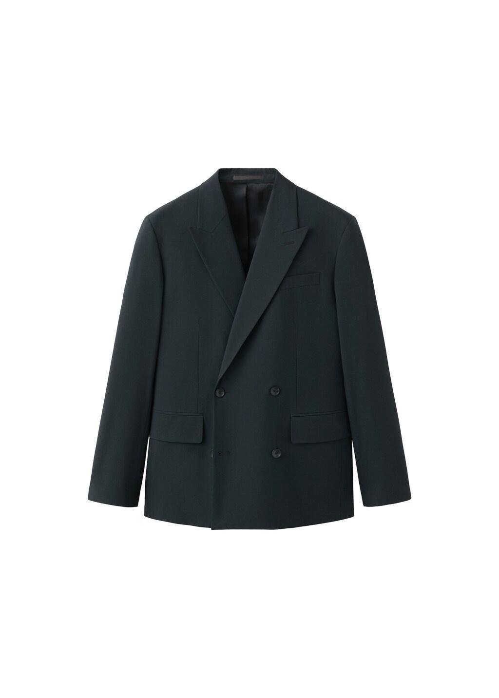 Navy Boston Regular-Fit Double-Breasted Suit Jacket, Navy, large image number 1
