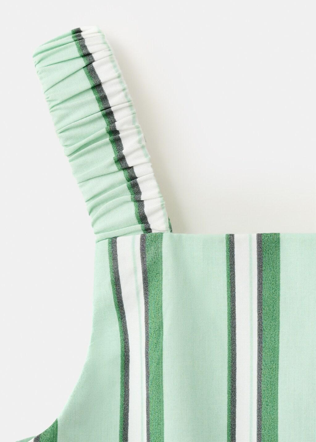 Green Ruffled Stripe-Patterned Blouse, Baby Girls, Green, medium