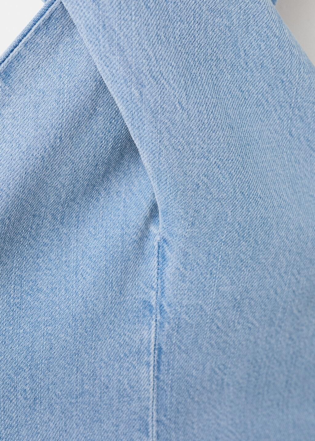 OPEN BLUE Cross-back strap denim top, Open Blue, large image number 1