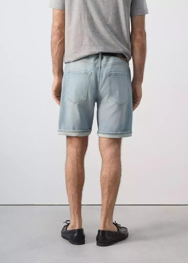 Blue Slim-Fit Denim Bermuda Shorts, Open Blue, large image number 1