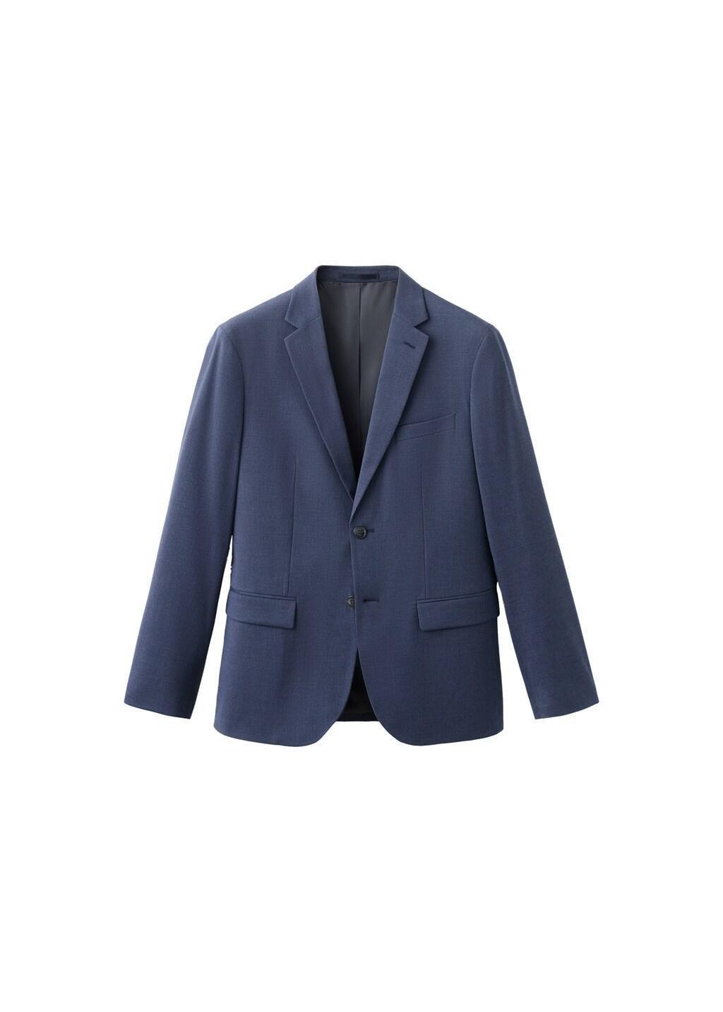 Blue Super Slim-Fit Suit Jacket In Stretch Fabric, Medium Blue, large image number 5