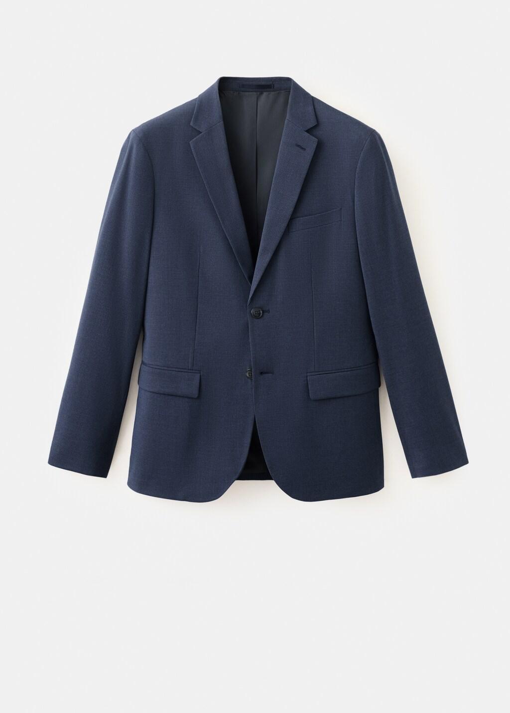 Blue Super Slim-Fit Suit Jacket In Stretch Fabric, Medium Blue, large image number 6