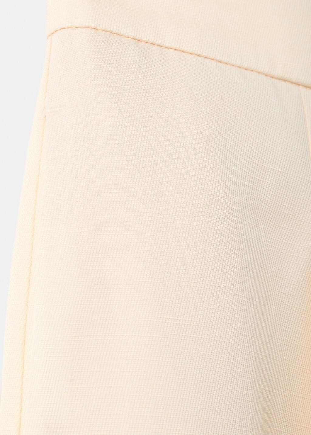 Beige Straight Pleat Linen Trousers, Light Beige, large image number 5