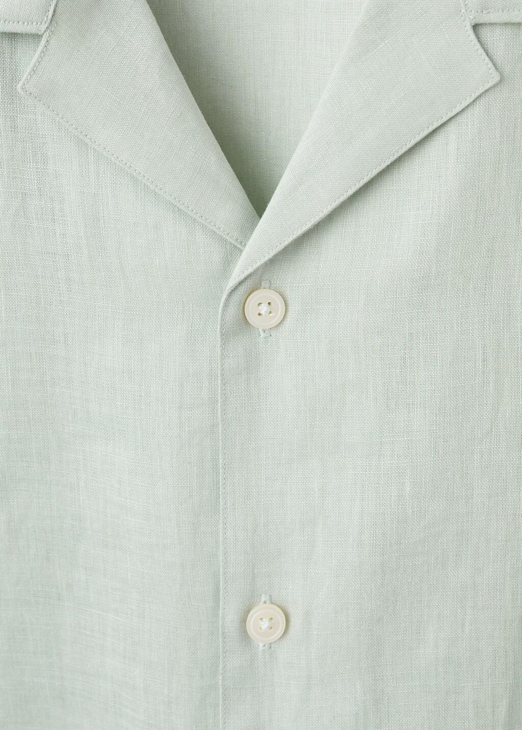 Green Regular-Fit 100% Linen Shirt, Turquoise - Aqua, large image number 1