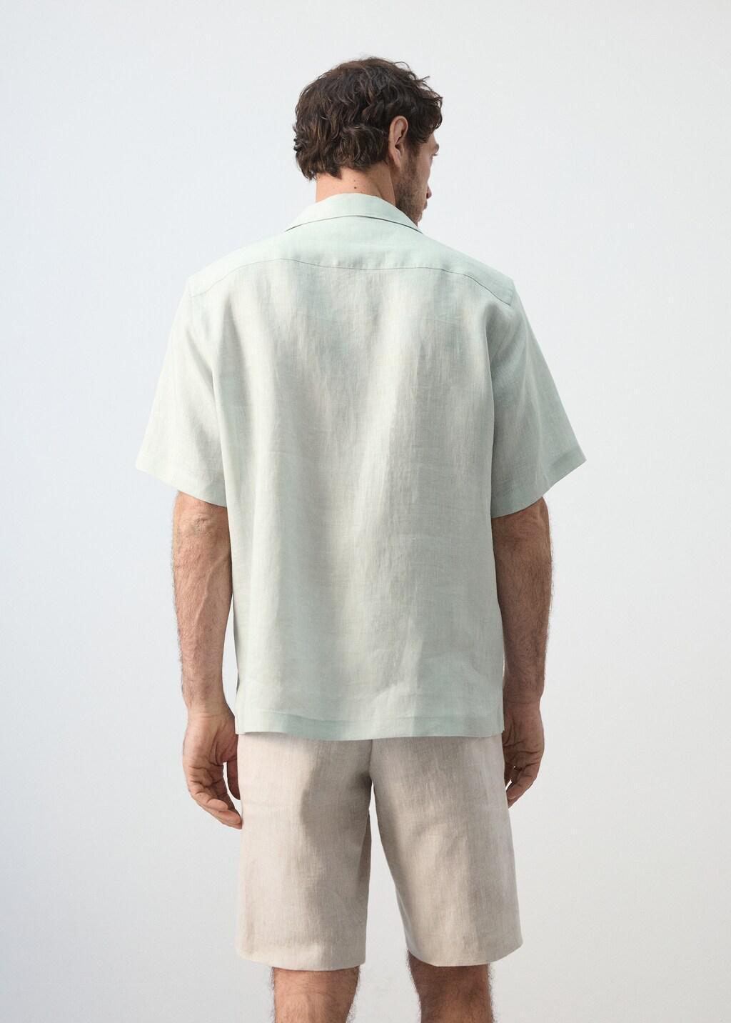 Green Regular-Fit 100% Linen Shirt, Turquoise - Aqua, large image number 2