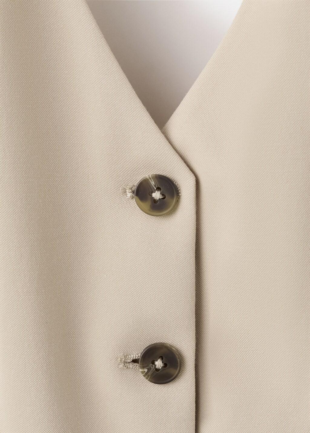 Brown Lt Pastel Halter-Neck Gilet With Buttons, Light Pastel Brown, large image number 1