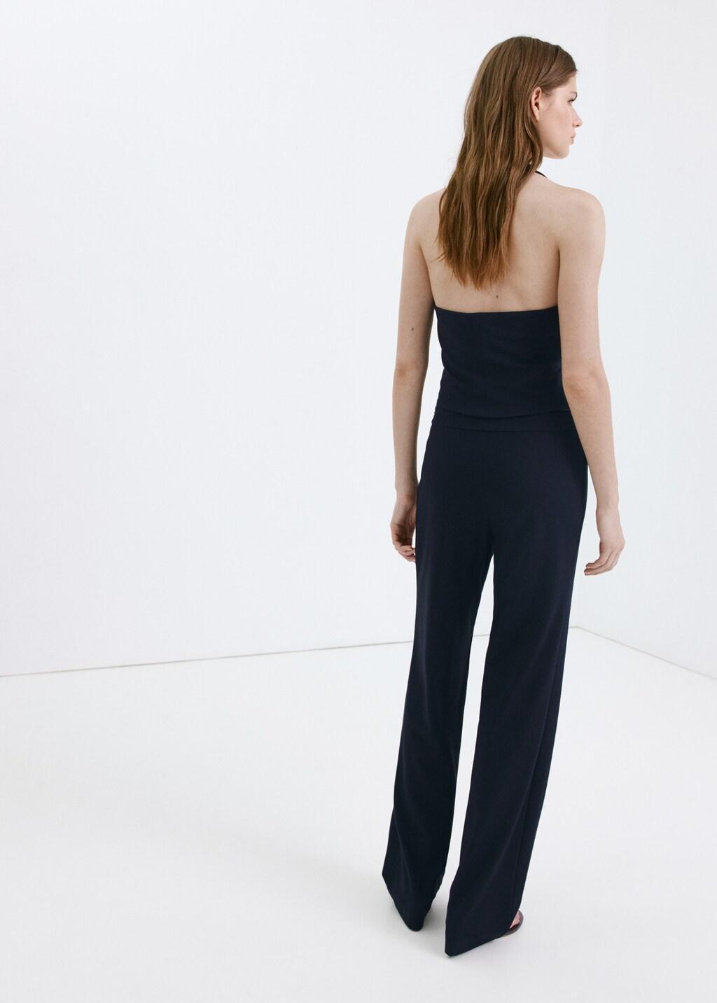 Navy Halter-Neck Gilet With Buttons, Navy, large image number 2