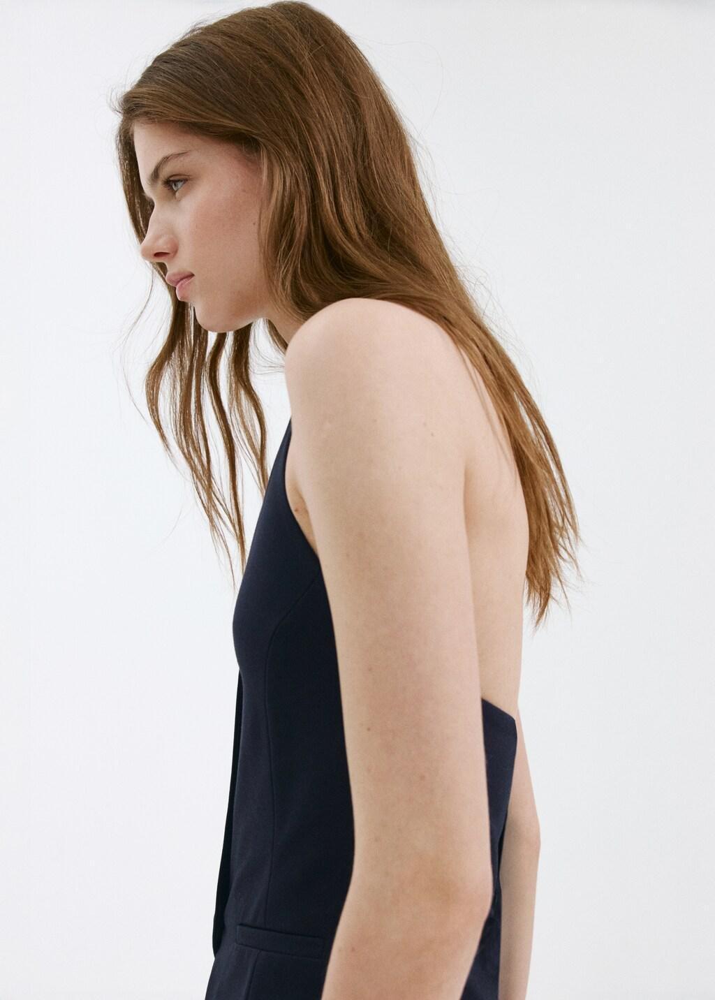 Navy Halter-Neck Gilet With Buttons, Navy, large image number 4