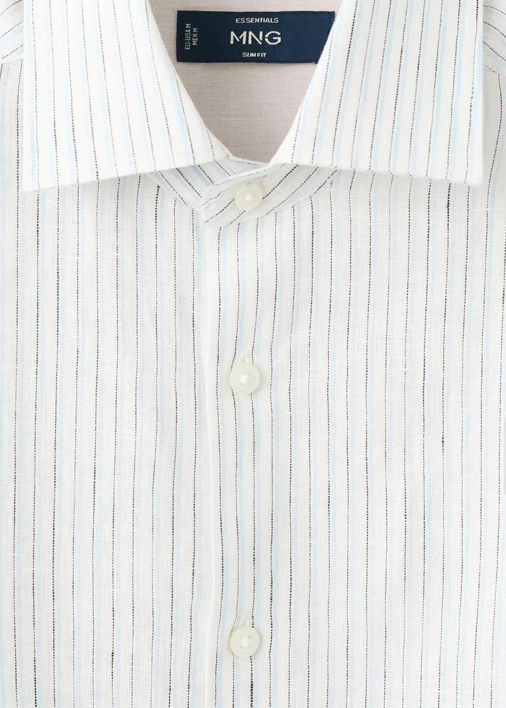 Blue Linen Slim-Fit Shirt, Light-Pastel Blue, large image number 1