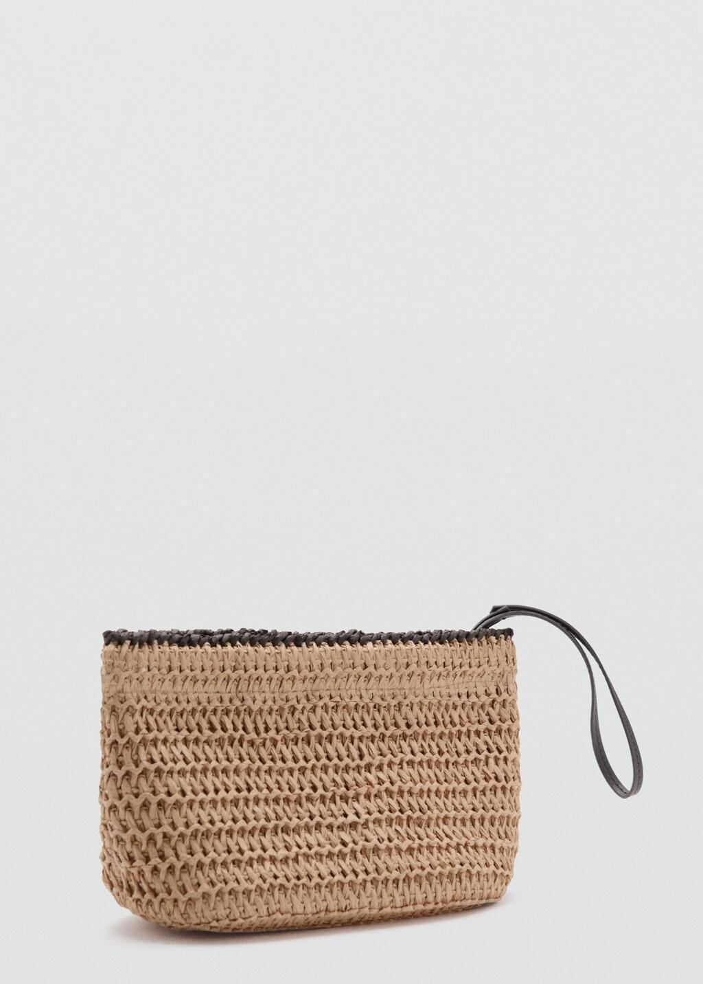 Beige Natural Fibre Pouch, Light Beige, large image number 0