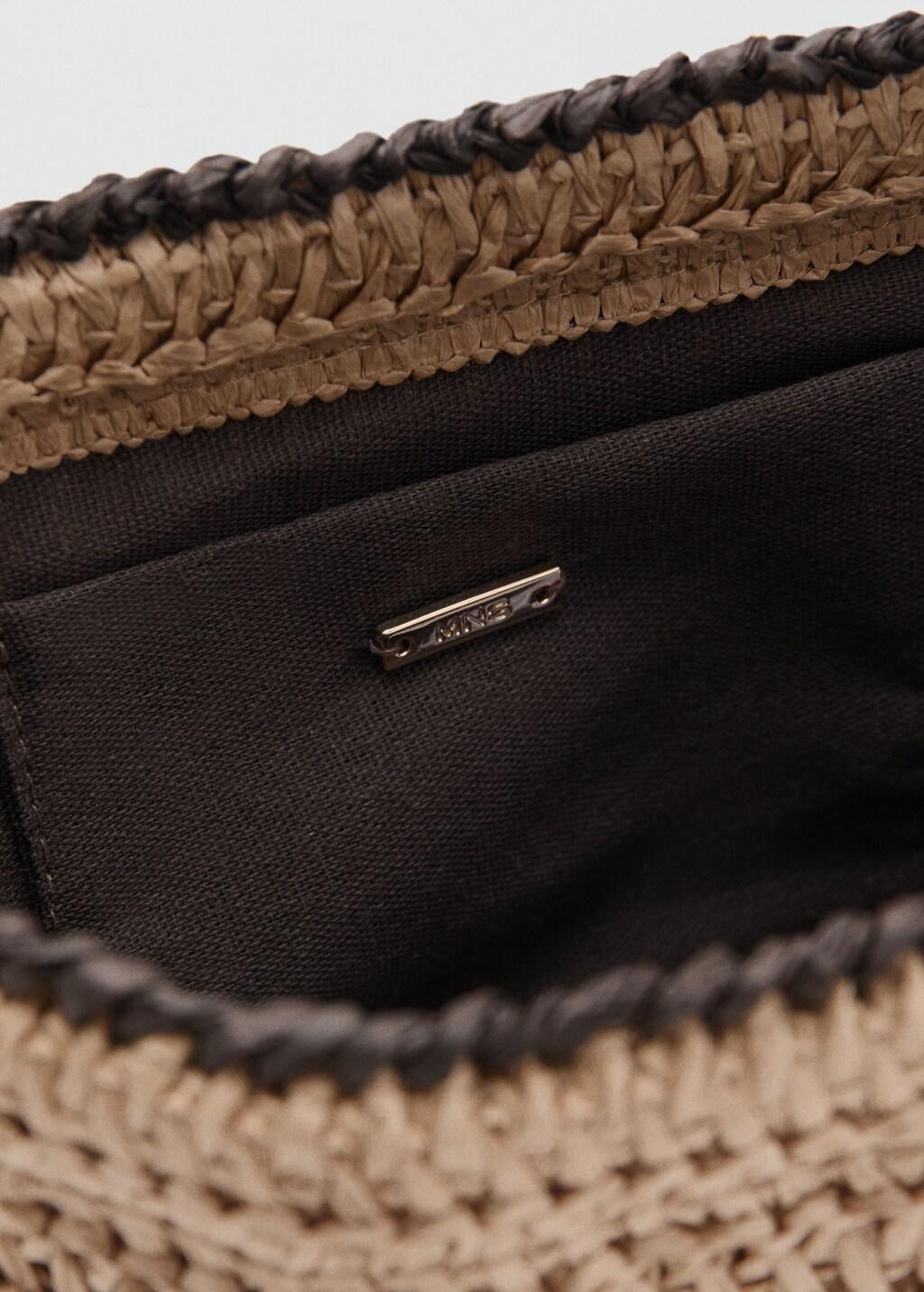 Beige Natural Fibre Pouch, Light Beige, large image number 1