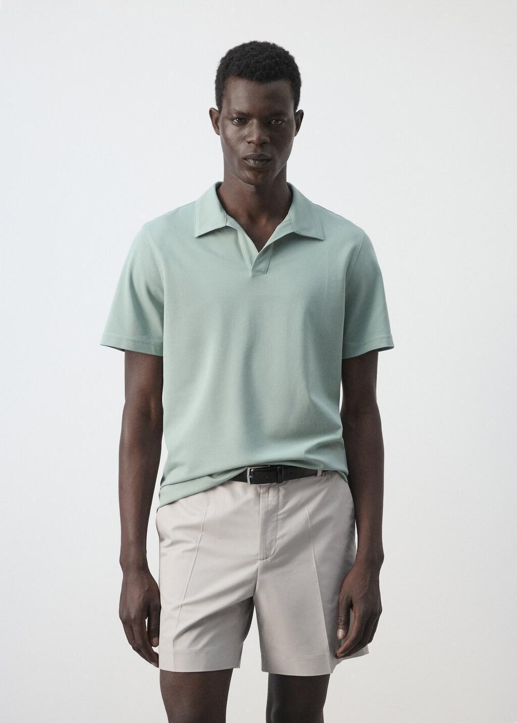 Green Slim Fit Pique Polo, Bright Green, large image number 3