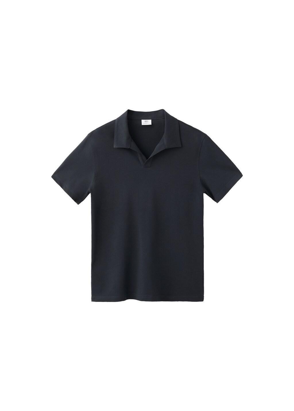 Navy Slim Fit Pique Polo, Navy, large image number 6