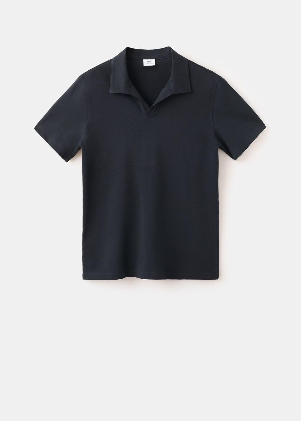 Navy Slim Fit Pique Polo, Navy, large image number 7