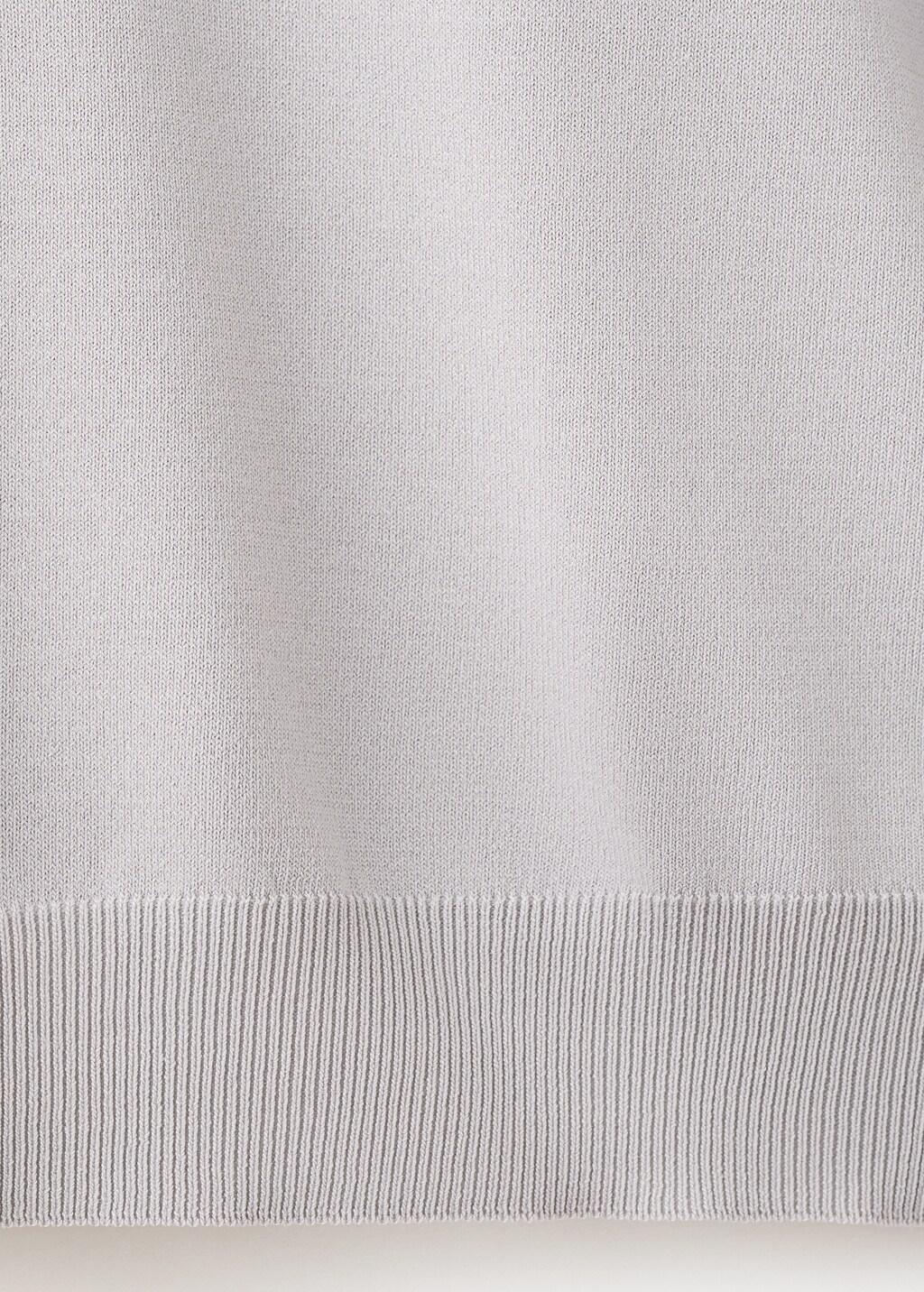 White Knitted Polo Shirt With Zip, Natural White, large image number 5
