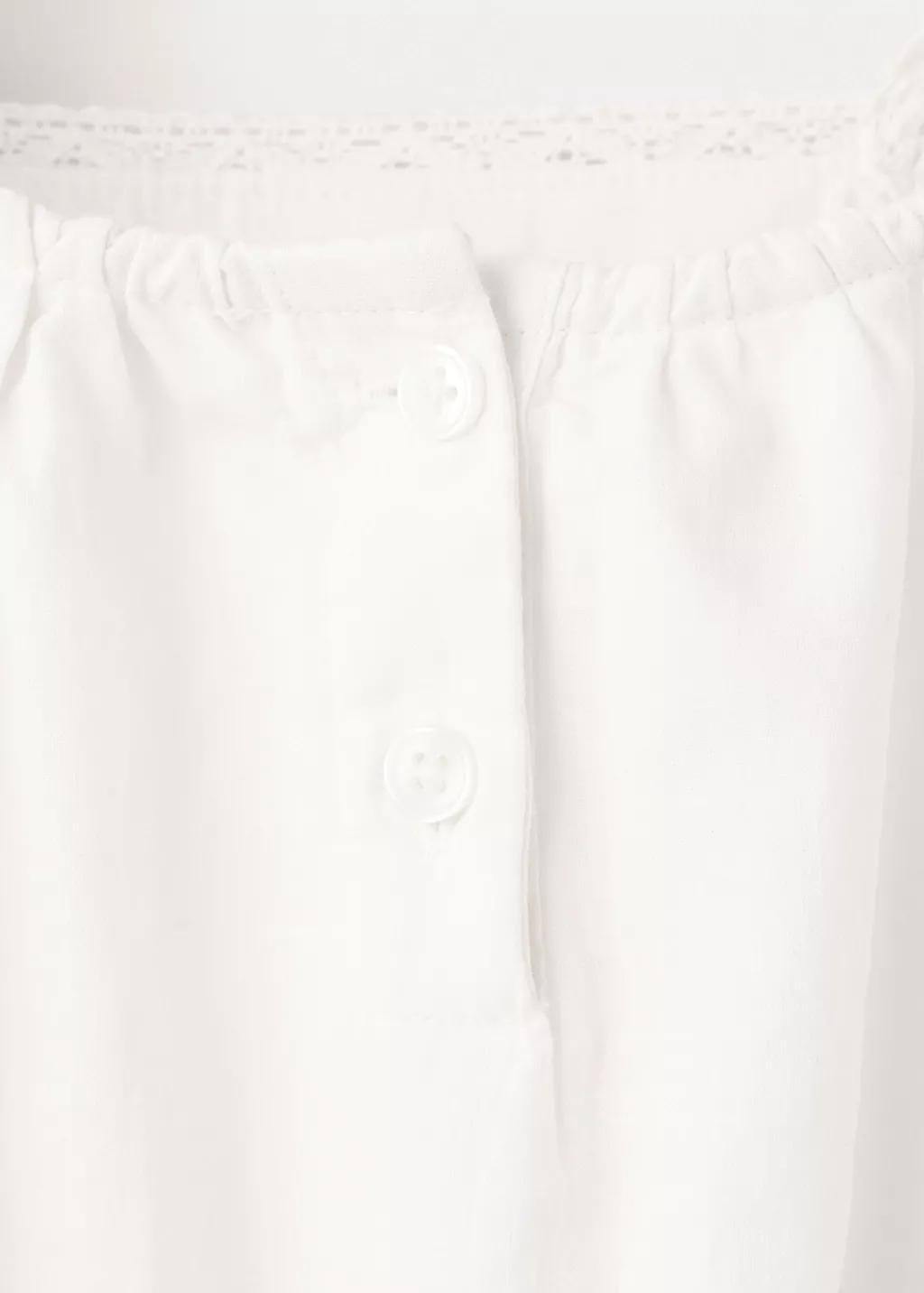 White Cotton Dress With Bead Embellishment, Baby Girls, Natural White, large image number 3