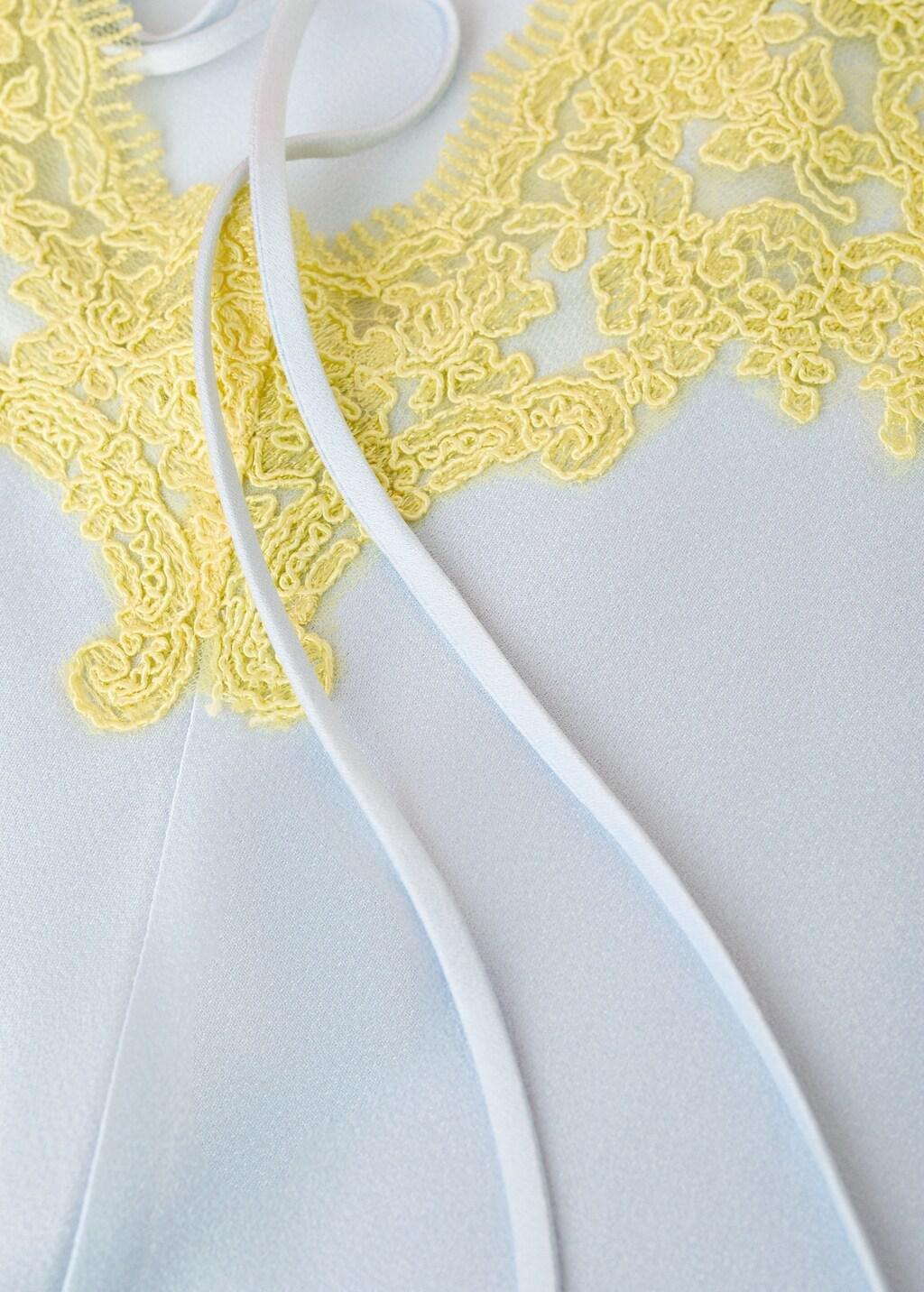 Blue Lt Pastel Satin Dress With Embossed Lace, Light-Pastel Blue, large image number 1