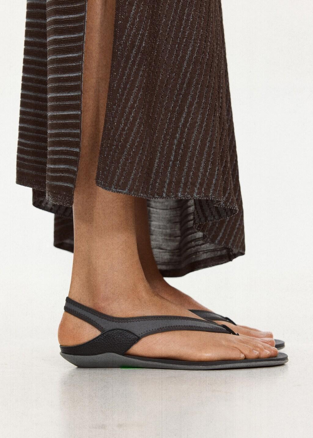 Grey Neoprene Strap Sandal, Grey, large image number 0