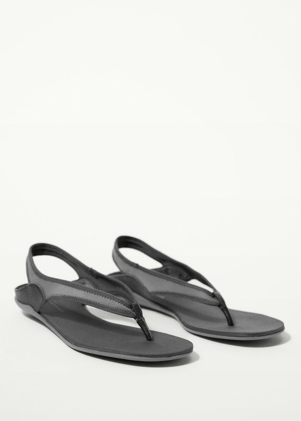 Grey Neoprene Strap Sandal, Grey, large image number 1