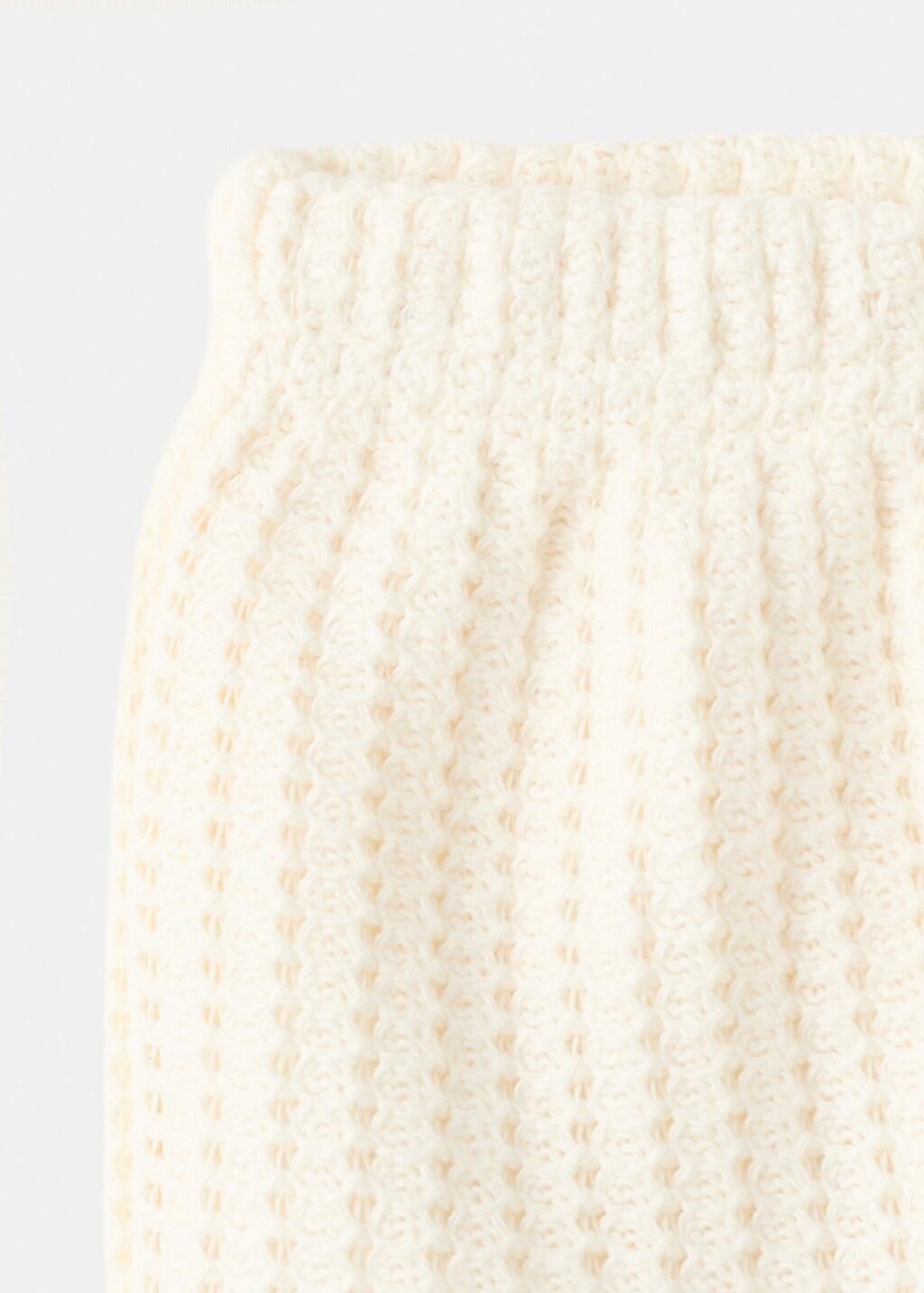 Beige Crochet Shorts With Embroidered Detail, Baby Girl, Light Beige, large image number 1