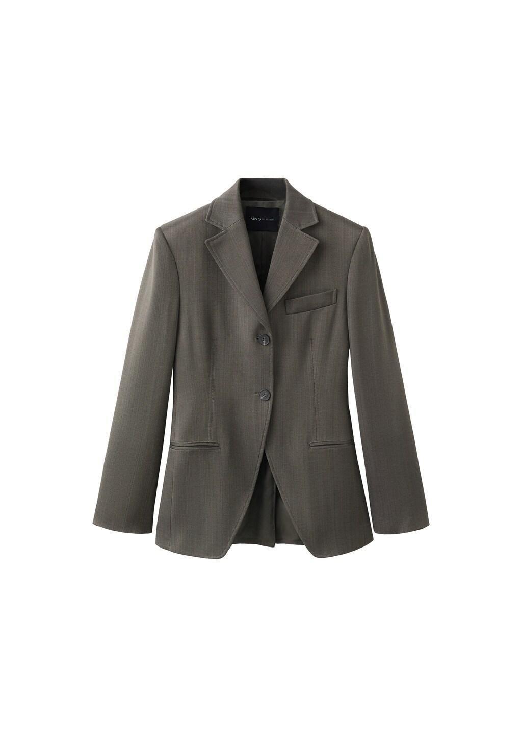 Black Fitted Waist Jacket, Black, large image number 6