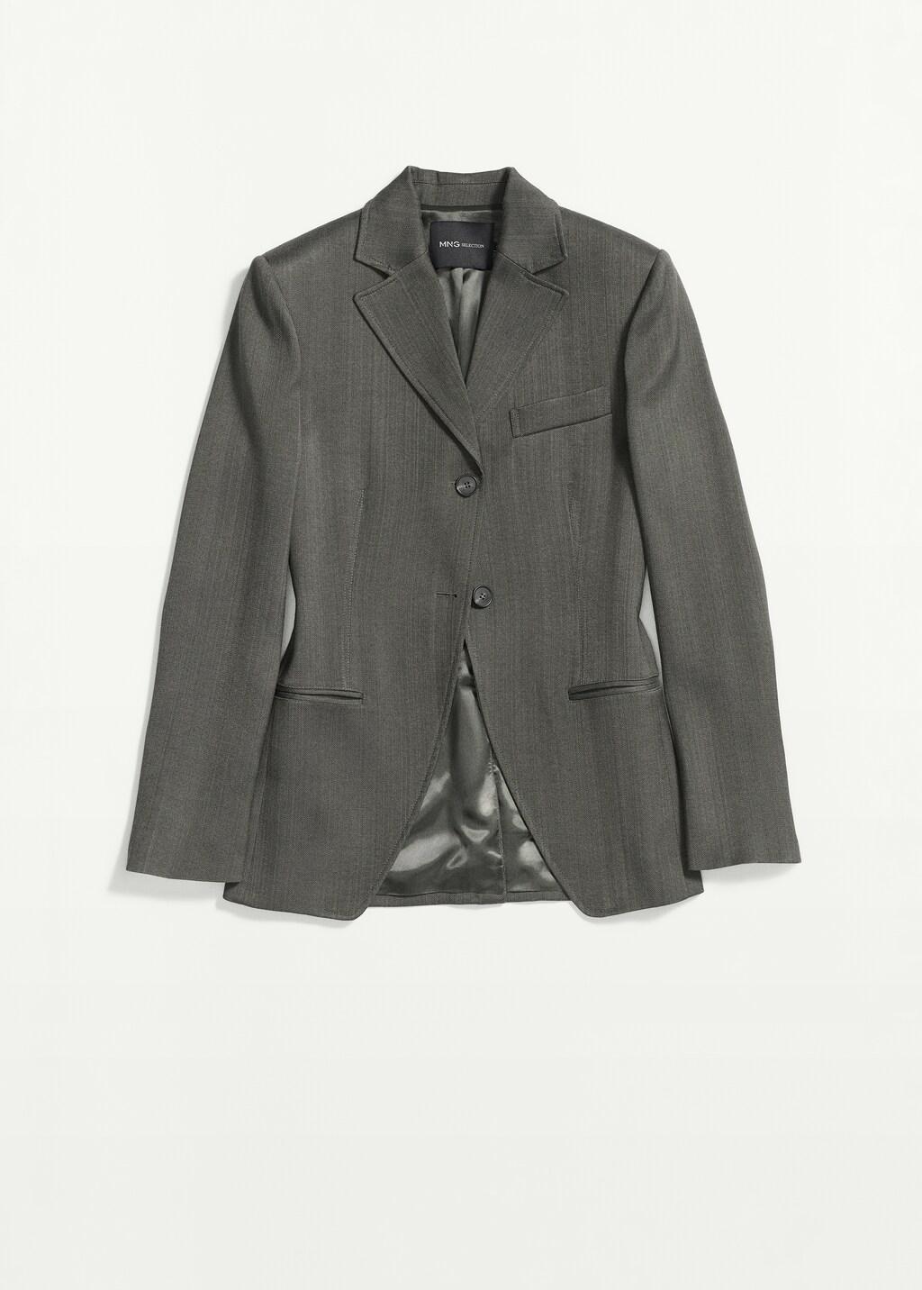 Black Fitted Waist Jacket, Black, large image number 7