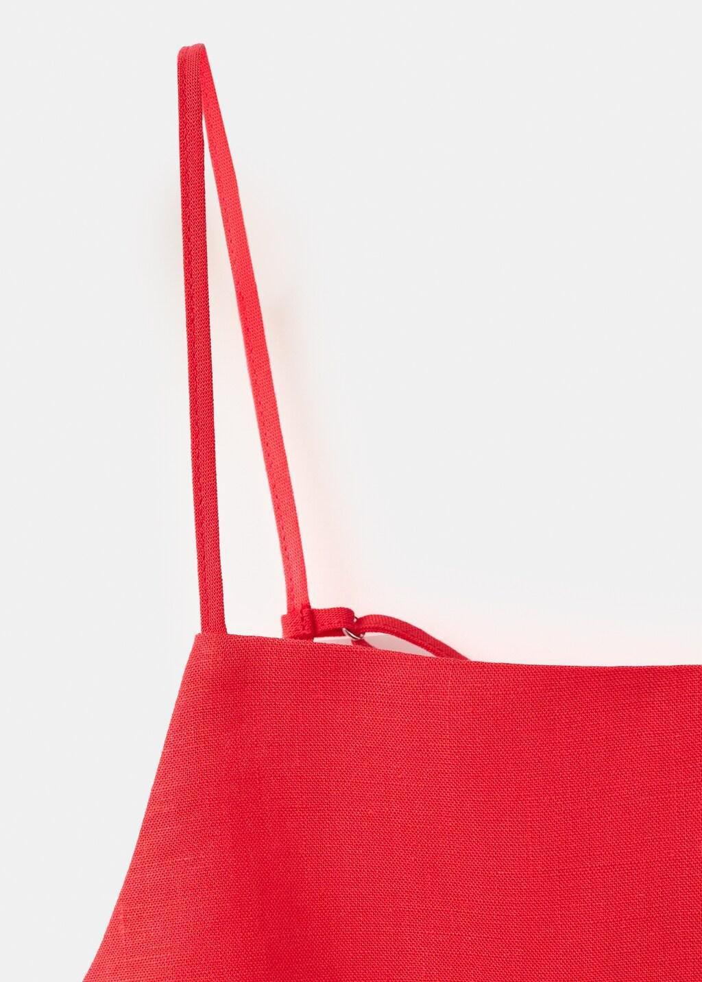 Red Linen Crop Top, Red, large image number 1