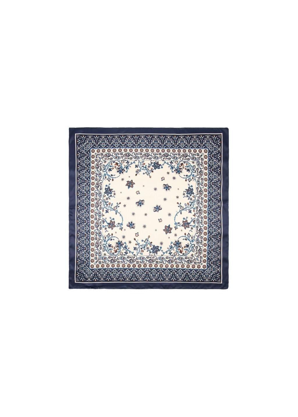 Navy Paisley Satin Scarf, 0201_56, large image number 2