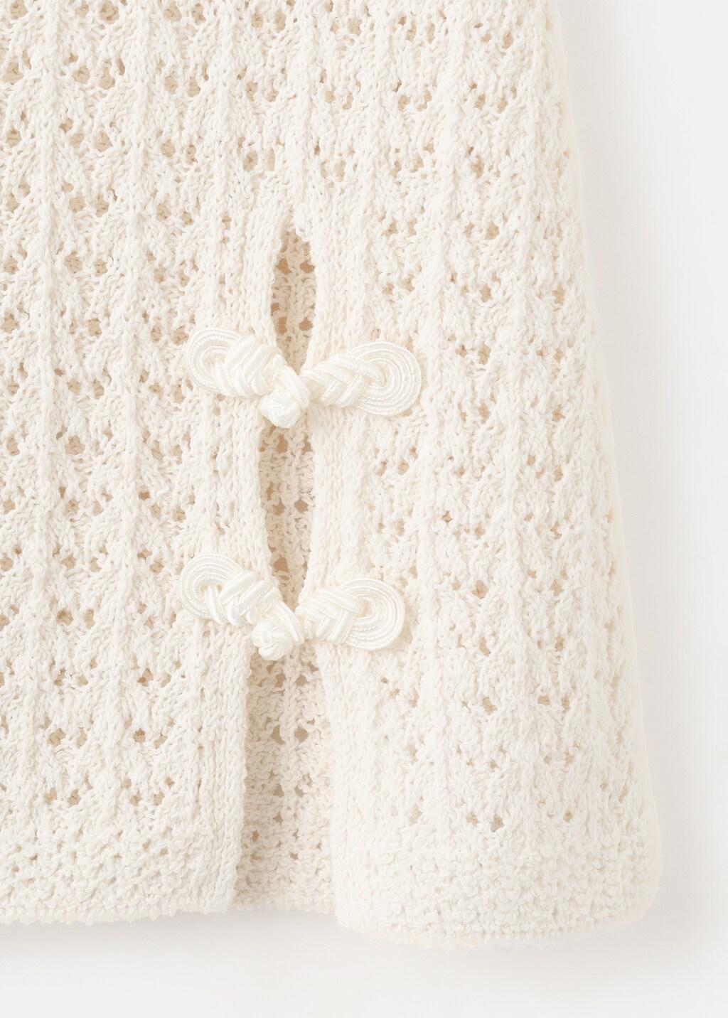 Beige Short Crochet Cotton Skirt, Light Beige, large image number 5