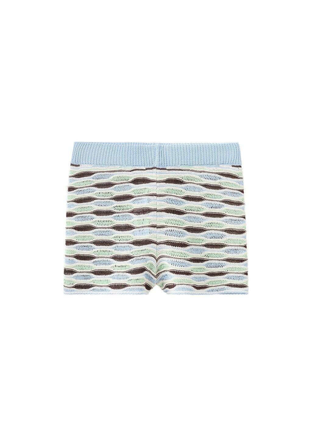 Blue Lt Pastel Wavy Stripe Knit Shorts, Light-Pastel Blue, large image number 6